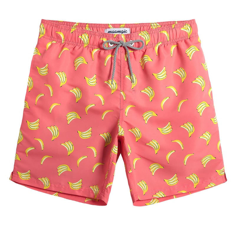maamgic Mens Swim Trunks Quick Dry Swim Shorts with Mesh Lining Funny Swimwear Bathing Suits 7inch Banana Medium - Image 1